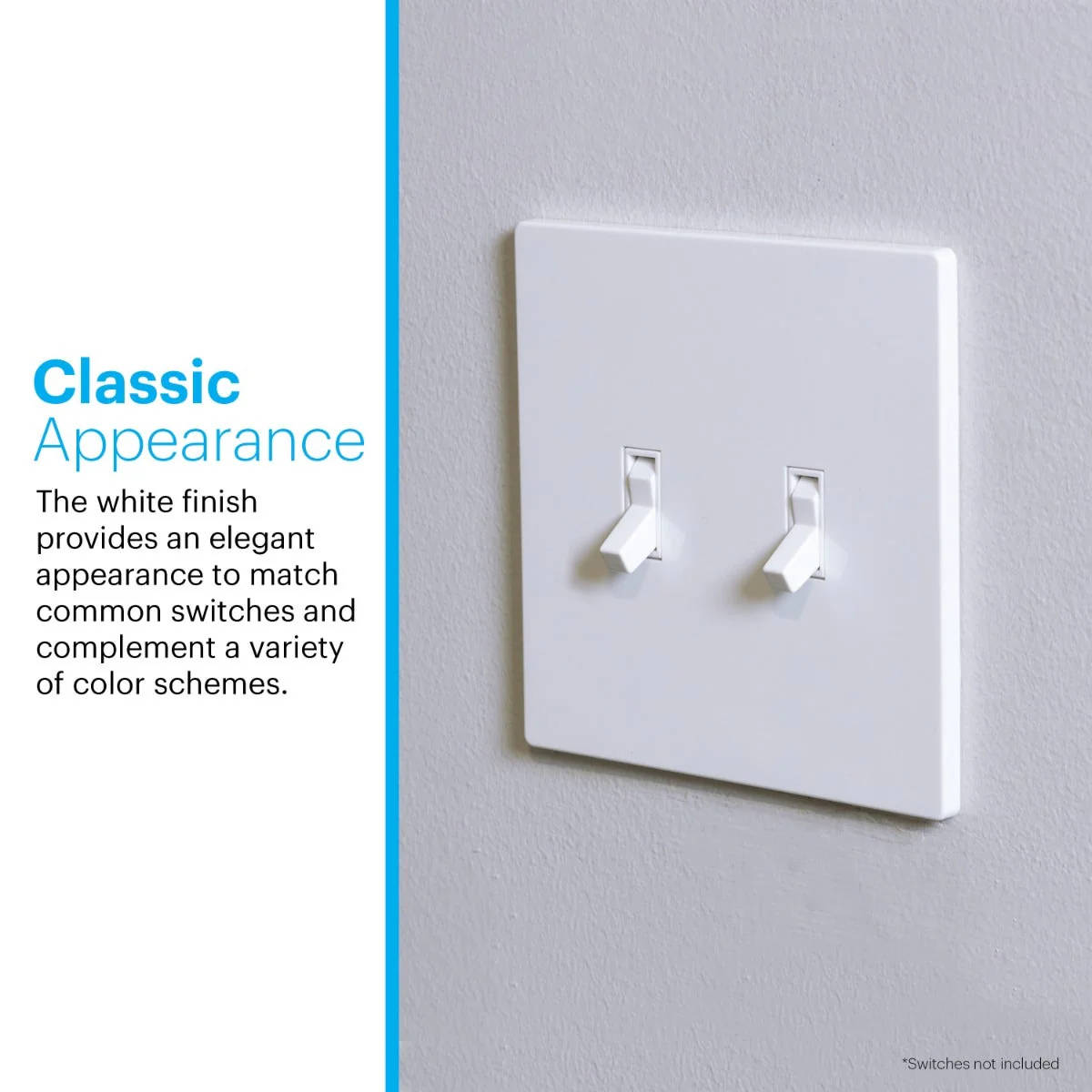 Power Gear Double Toggle Screwless Wall Plate, White, 5 Pack - Image 6
