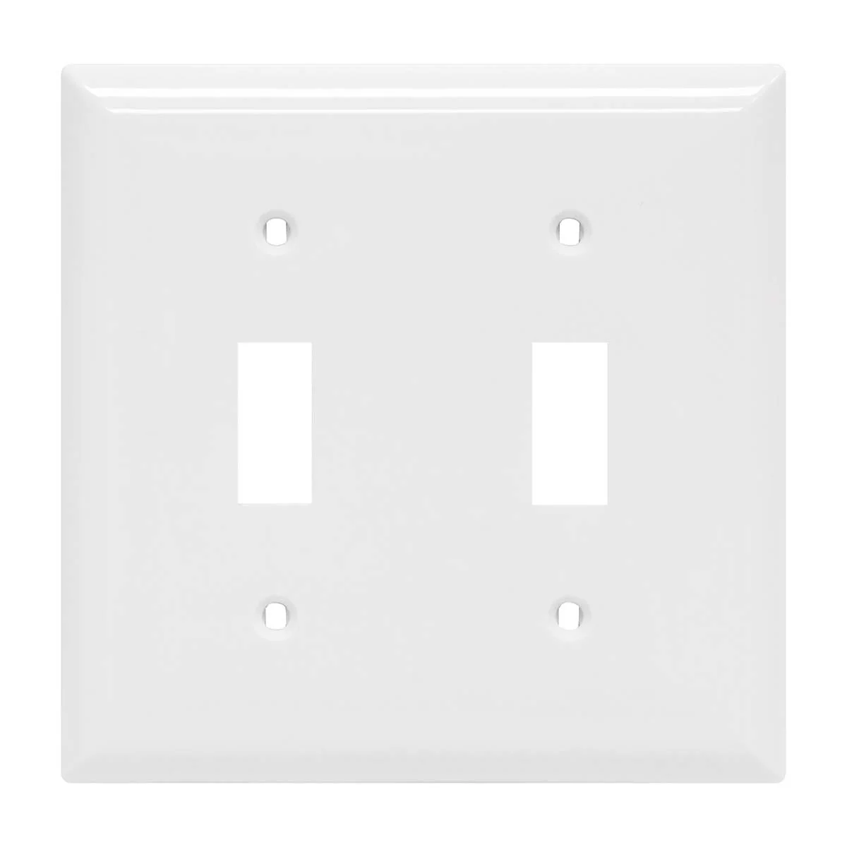 Power Gear Double Toggle Switch Oversized Wall Plate, White
