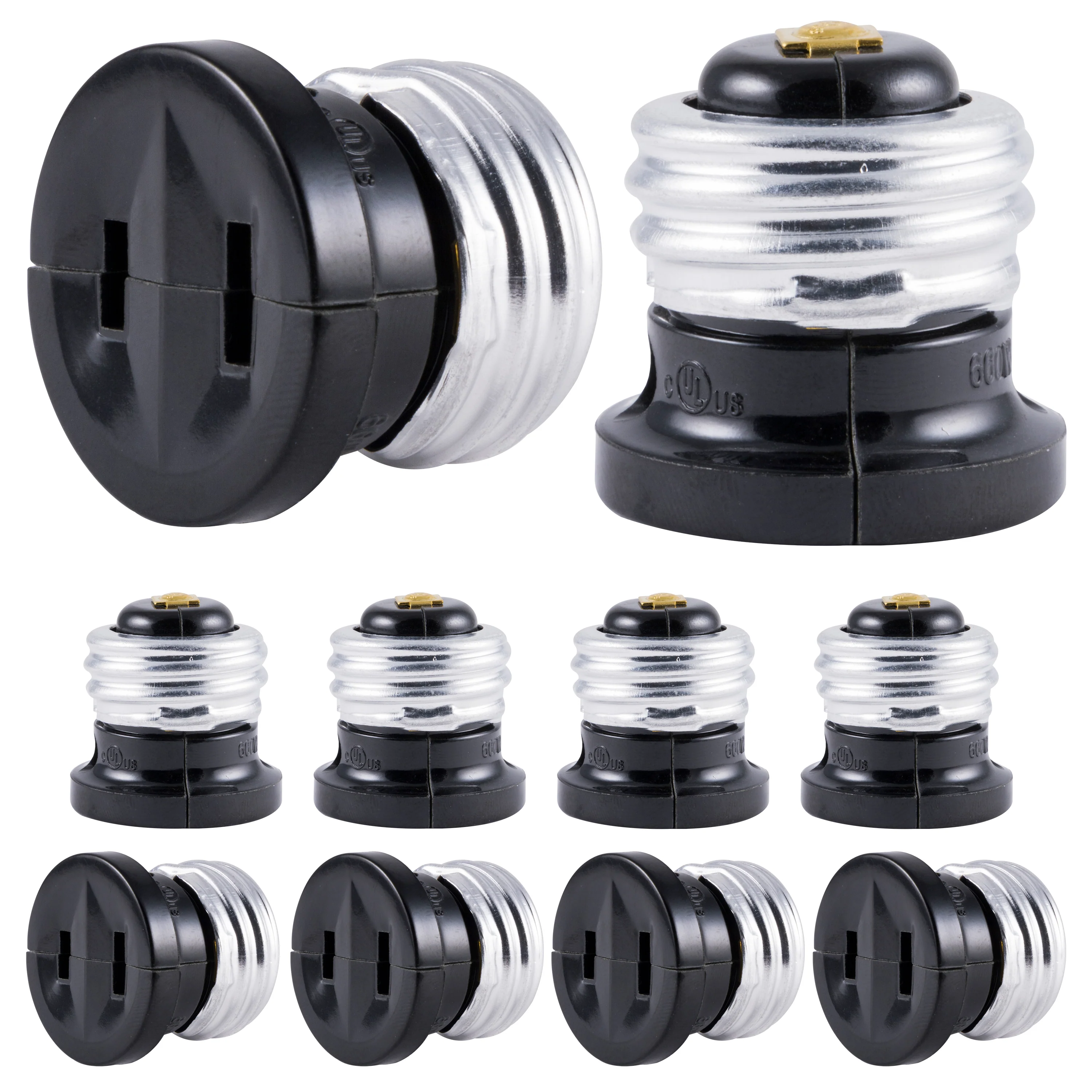 Power Gear Handy Outlet, Polarized, Bulb Socket to Outlet, 10 Pack