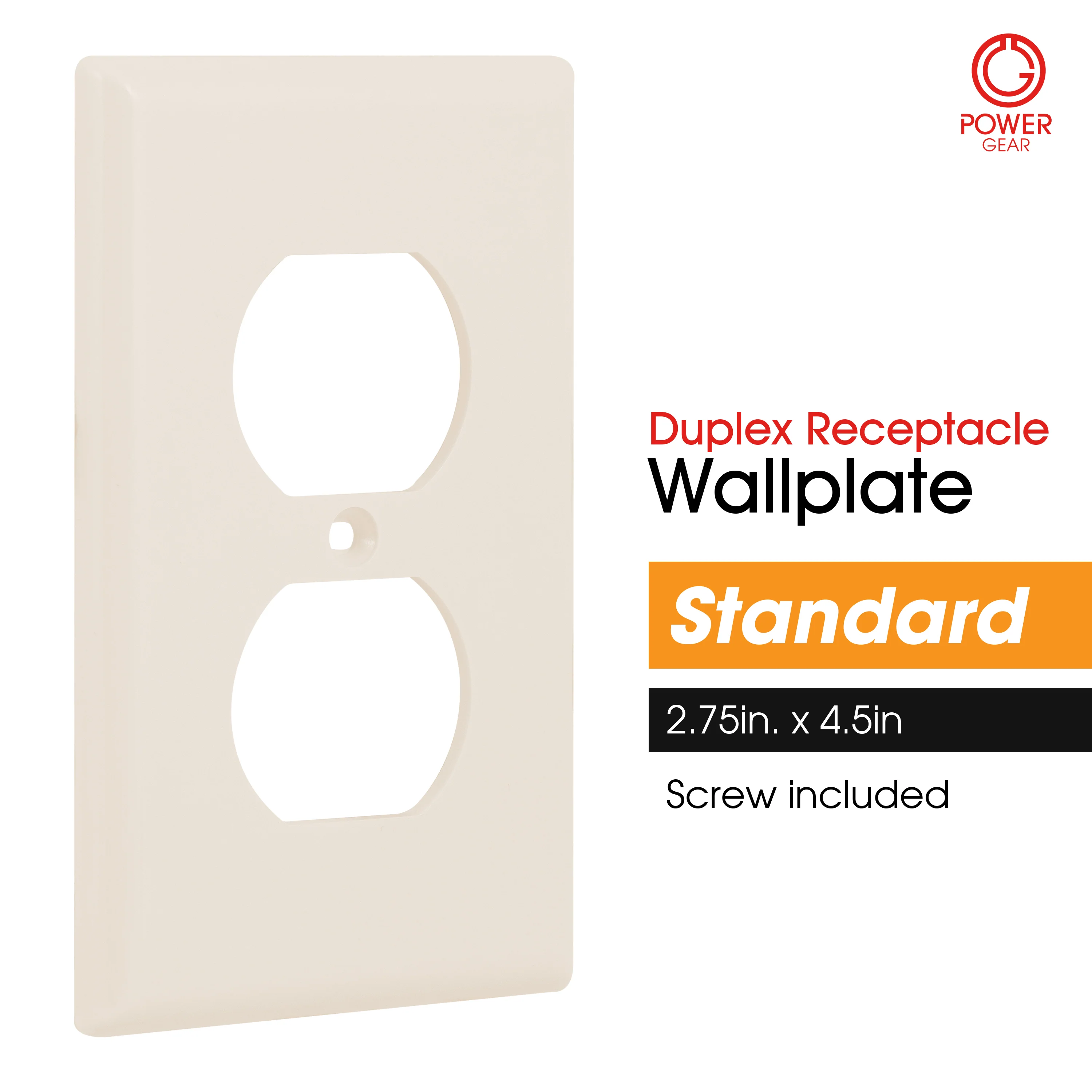 Power Gear Outlet Wall Plate Cover, Light Almond - Image 4