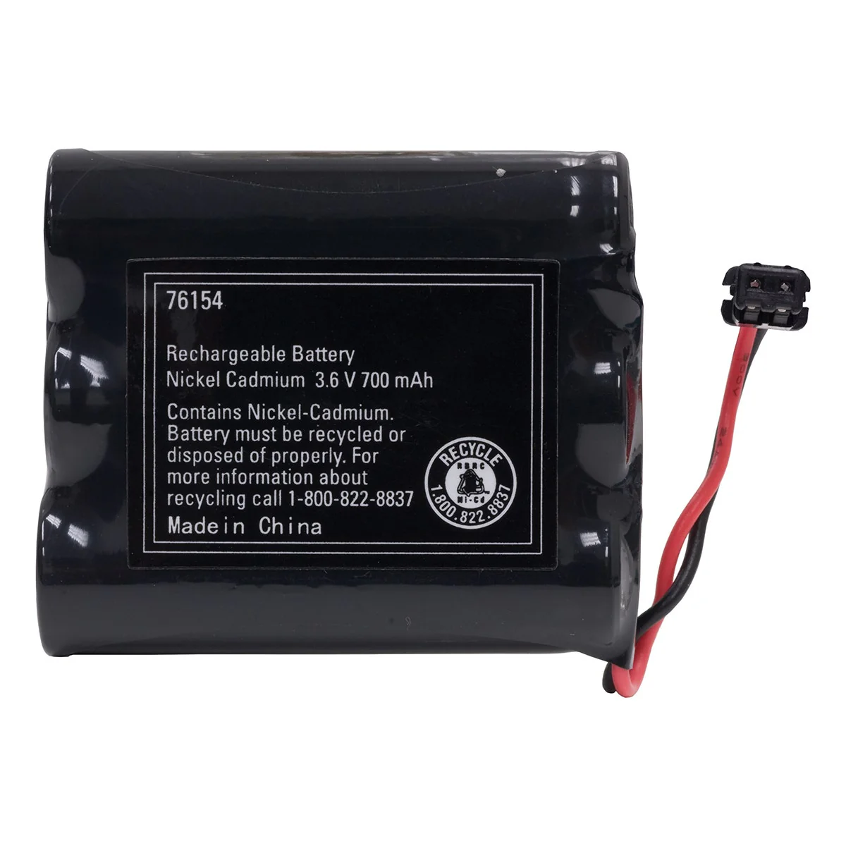 Power Gear Rechargeable, Cordless Phone Battery, 3.6V, 700mAh, NiMH, Black - Image 2