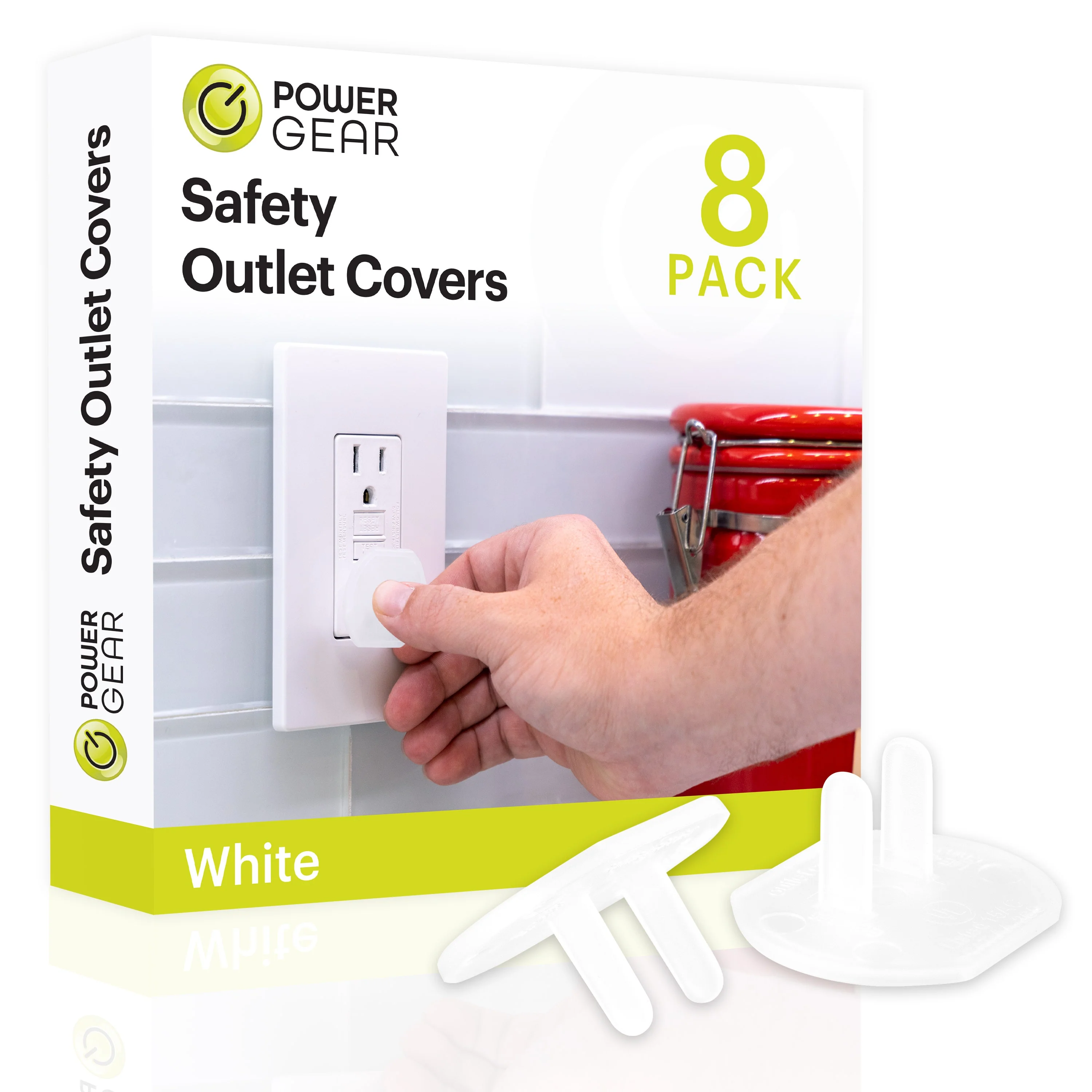 Power Gear Safety Outlet Covers, 30 Pack, White - Image 9