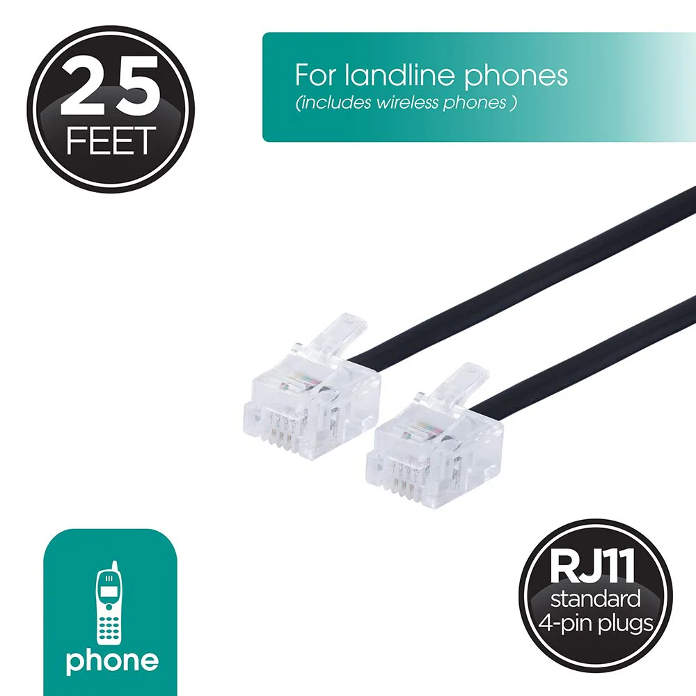 Power Gear Telephone Line Cord, 10 Pack, 25 Feet - Image 2