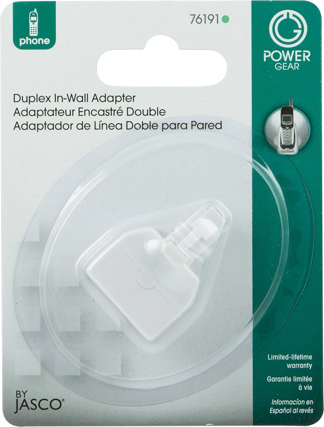 Power Gear White In-Wall Duplex Adapter - Image 5