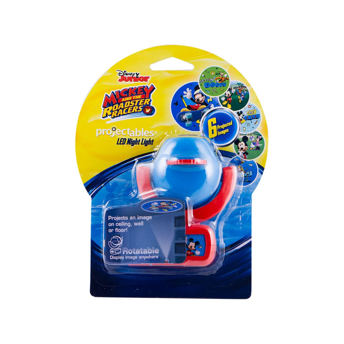 Projectables Disney Mickey Mouse & The Roadster Racers Light Sensing 6-Image LED Night Light, Red - Image 8