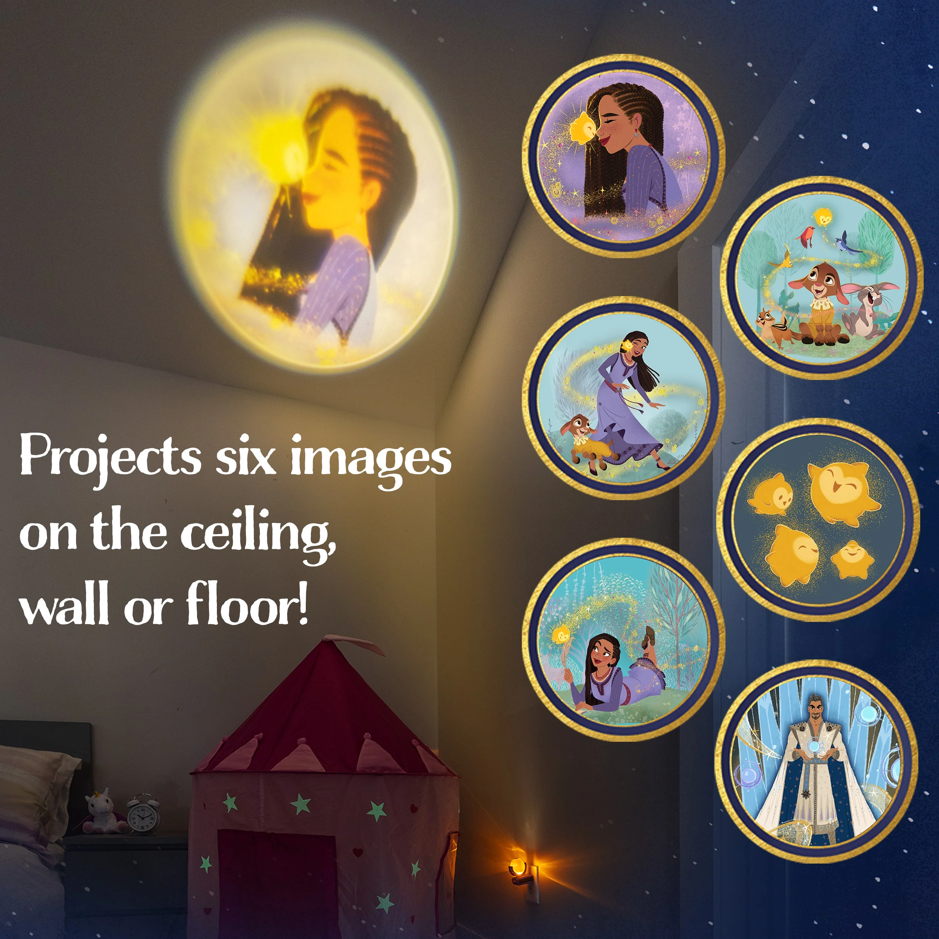 Projectables Disney WISH LED Night Light, Purple - Image 3