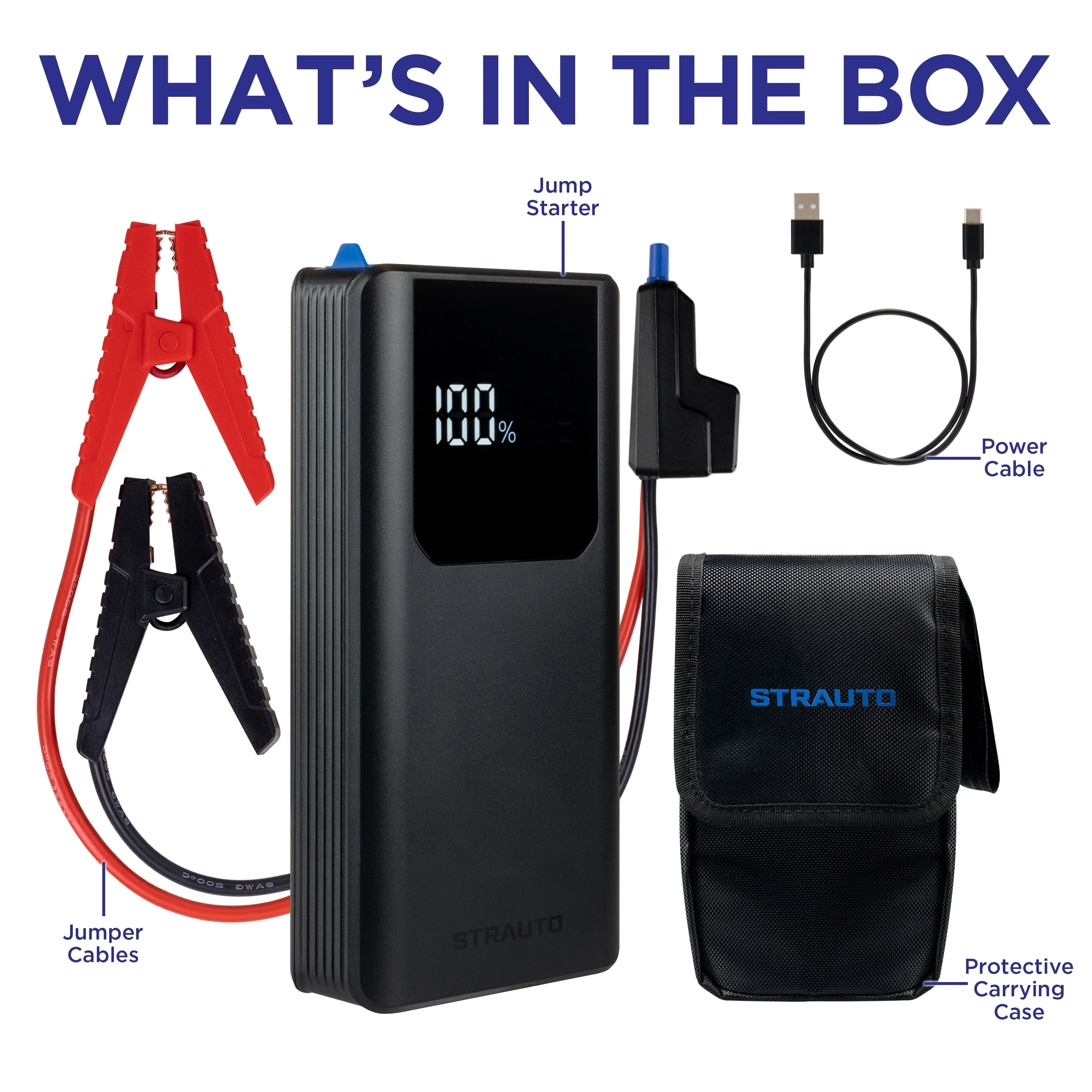 Strauto Emergency Jump Starter, Black - Image 3