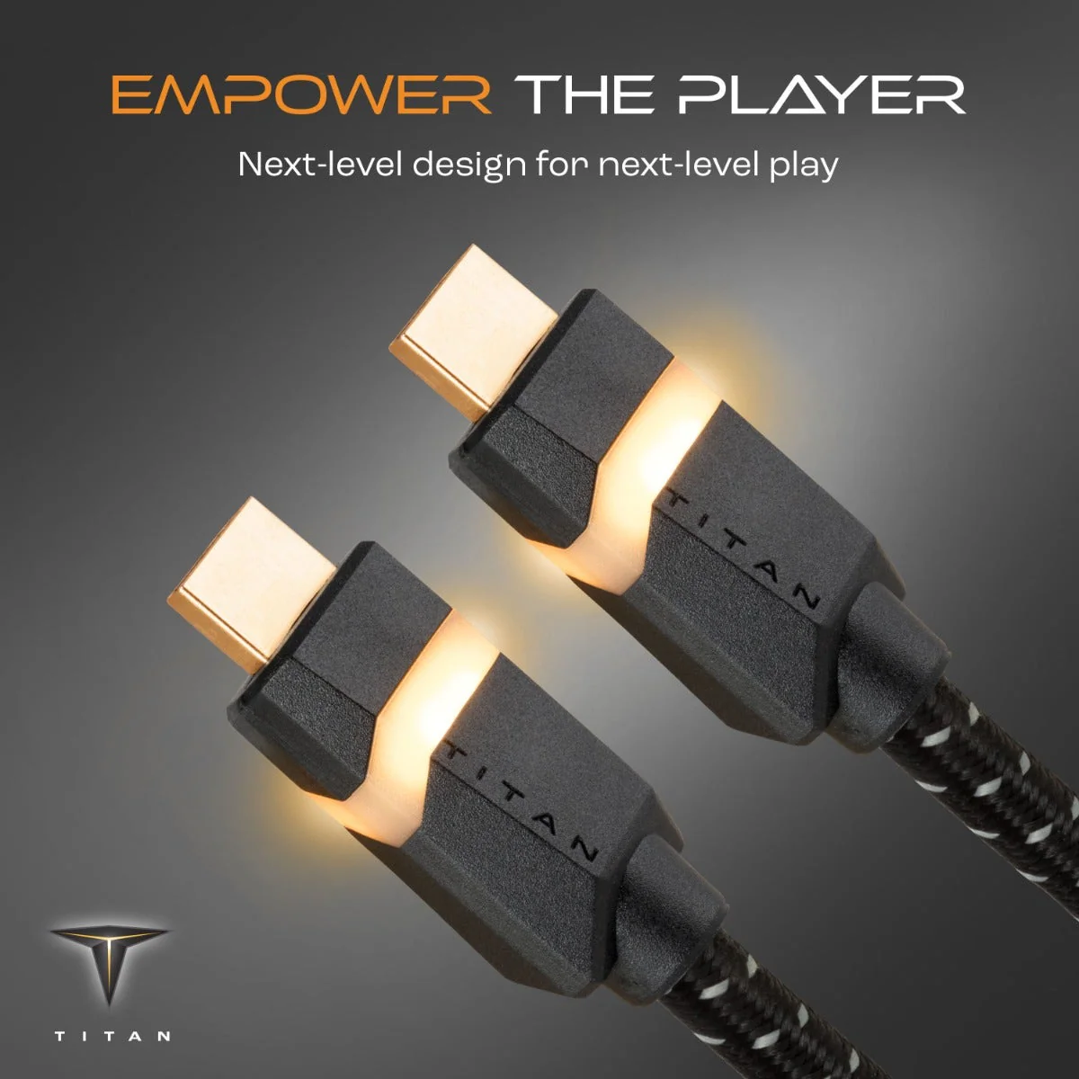 Titan 6ft. 8K Premium HDMI LED Braided Gaming Cable, Black - Image 3