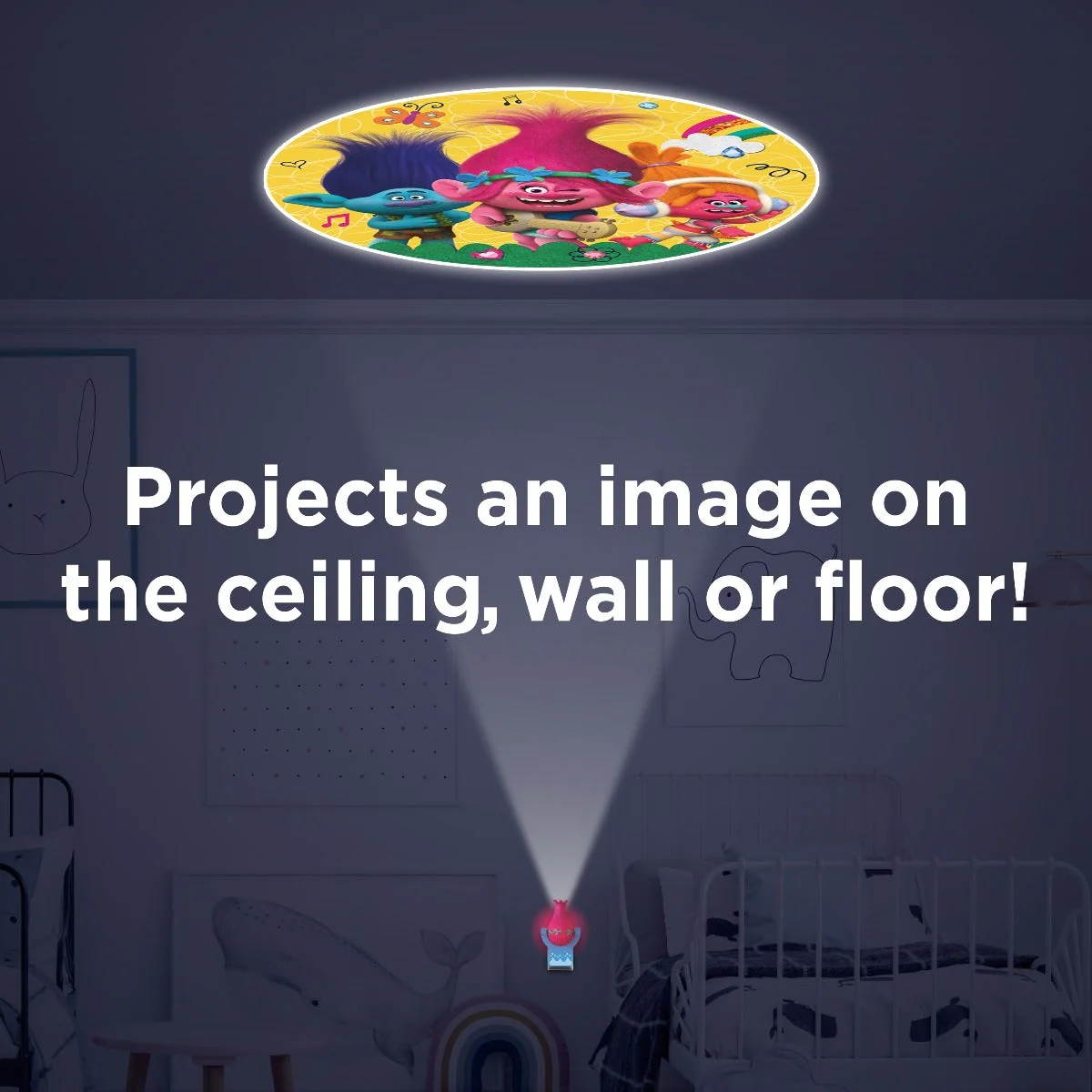 Trolls Projectables LED Light Sensing Night Light, Poppy Figure - Image 4