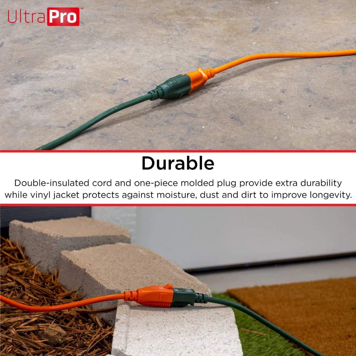 UltraPro 1-Outlet 15ft. Outdoor Extension Cord, Green - Image 5
