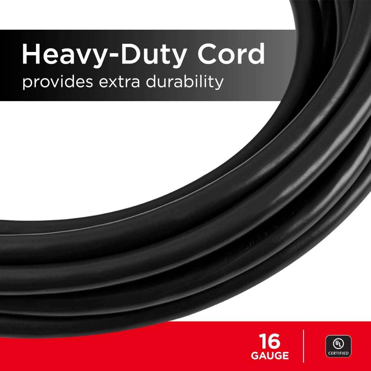 UltraPro 1-Outlet 25ft. Outdoor Extension Cord, Black - Image 4