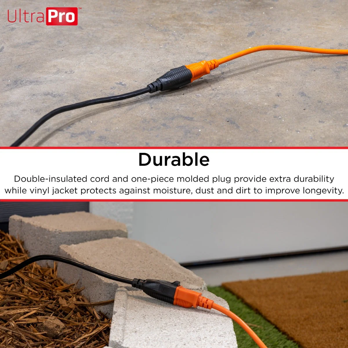 UltraPro 1-Outlet 25ft. Outdoor Extension Cord, Black - Image 5