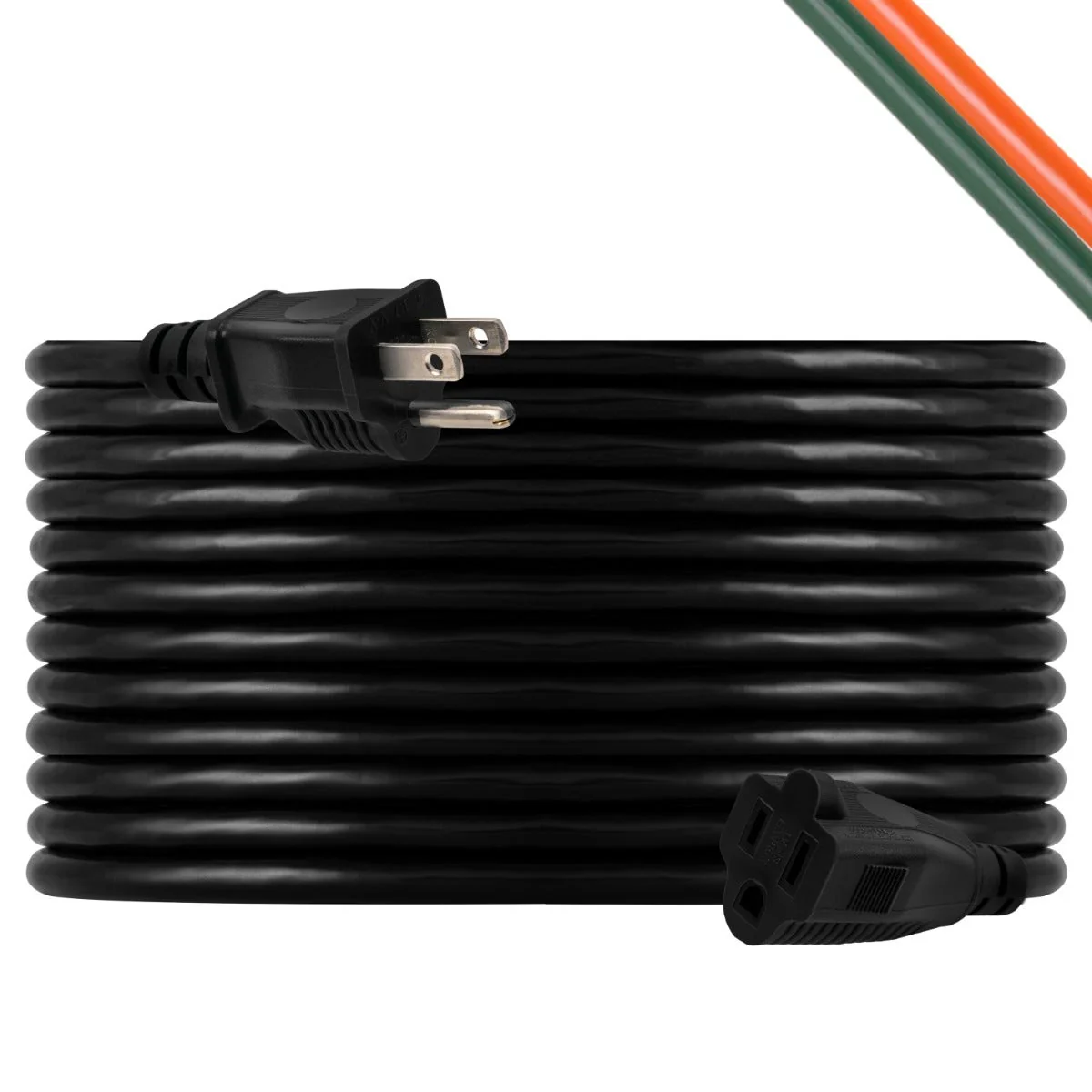 UltraPro 1-Outlet 50ft. Indoor/Outdoor Extension Cord, Black - Image 2
