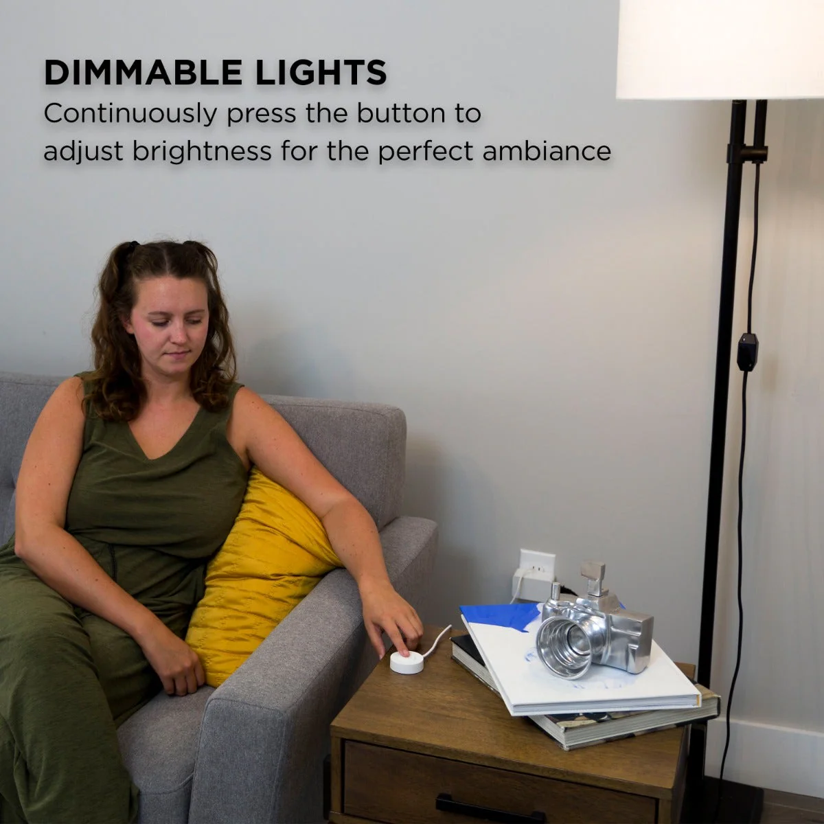UltraPro 1-Outlet Indoor On/Off Dimmable Lighting Control with Tether, White - Image 4