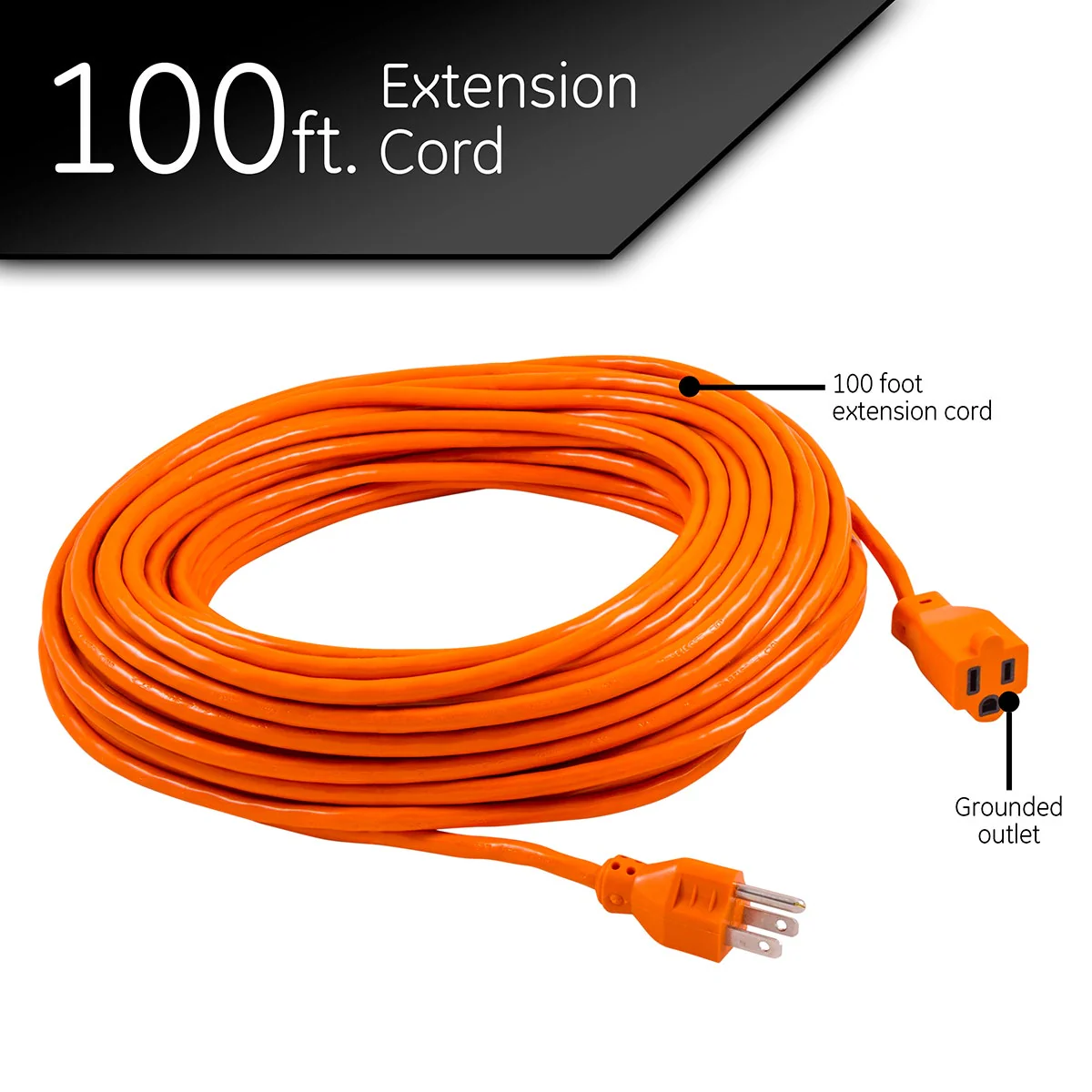 UltraPro 100ft. Outdoor Extension Cord, Orange - Image 3