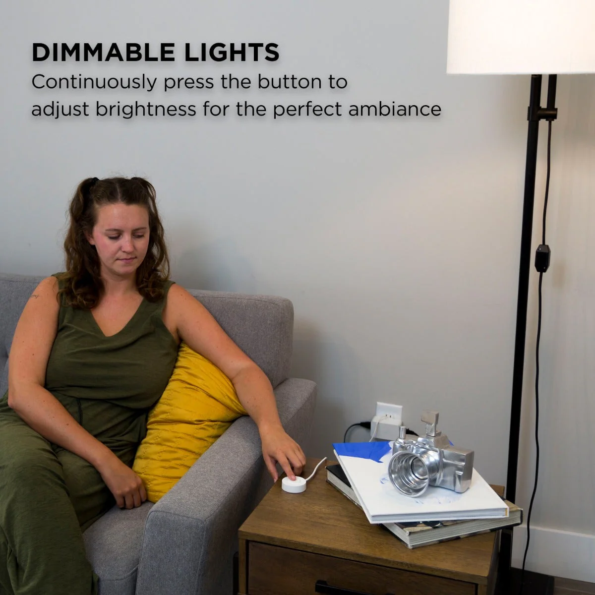 UltraPro 2-Outlet Indoor On/Off Dimmable Lighting Control with Tether, White - Image 4