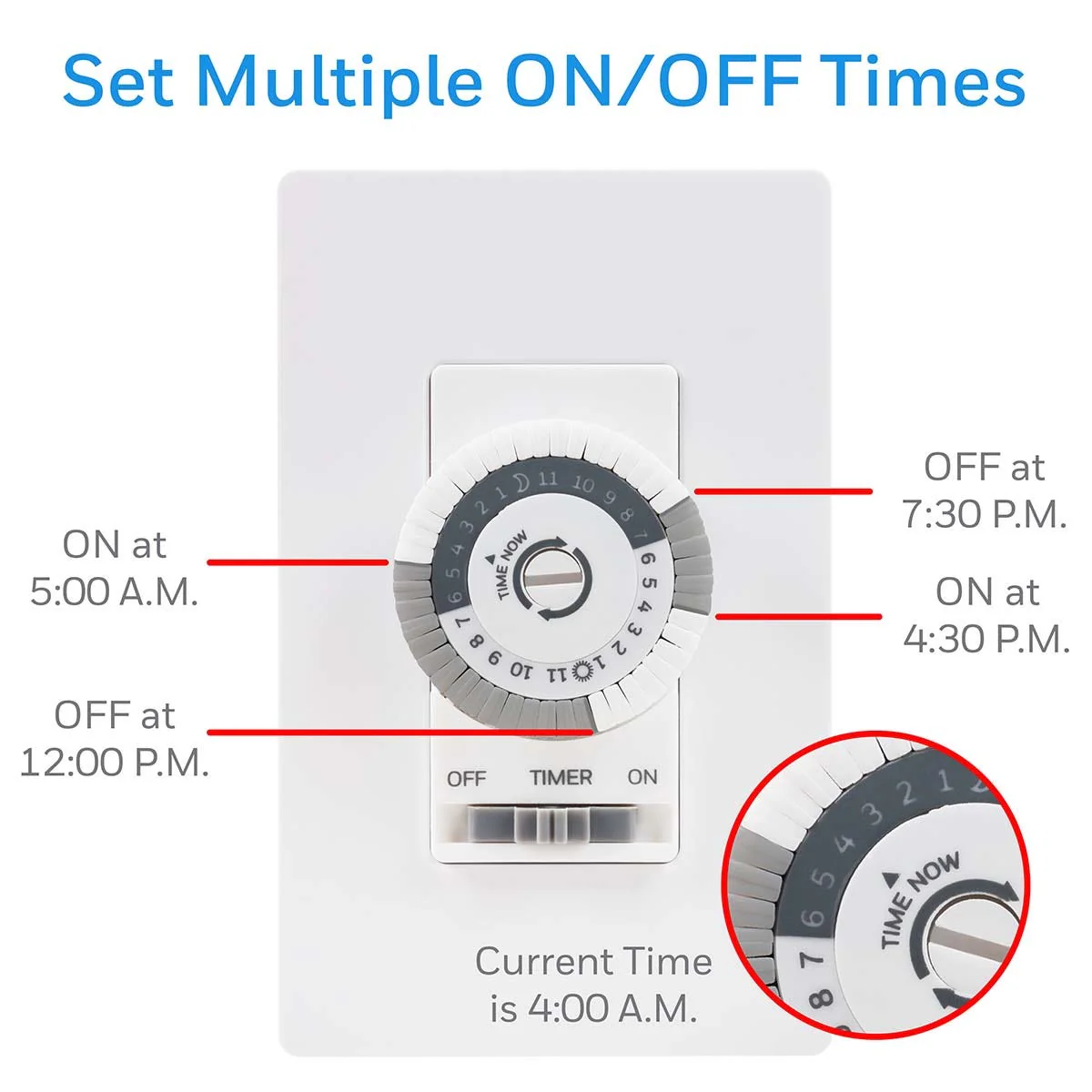 UltraPro 24-Hour Mechanical In-Wall Timer, White - Image 6