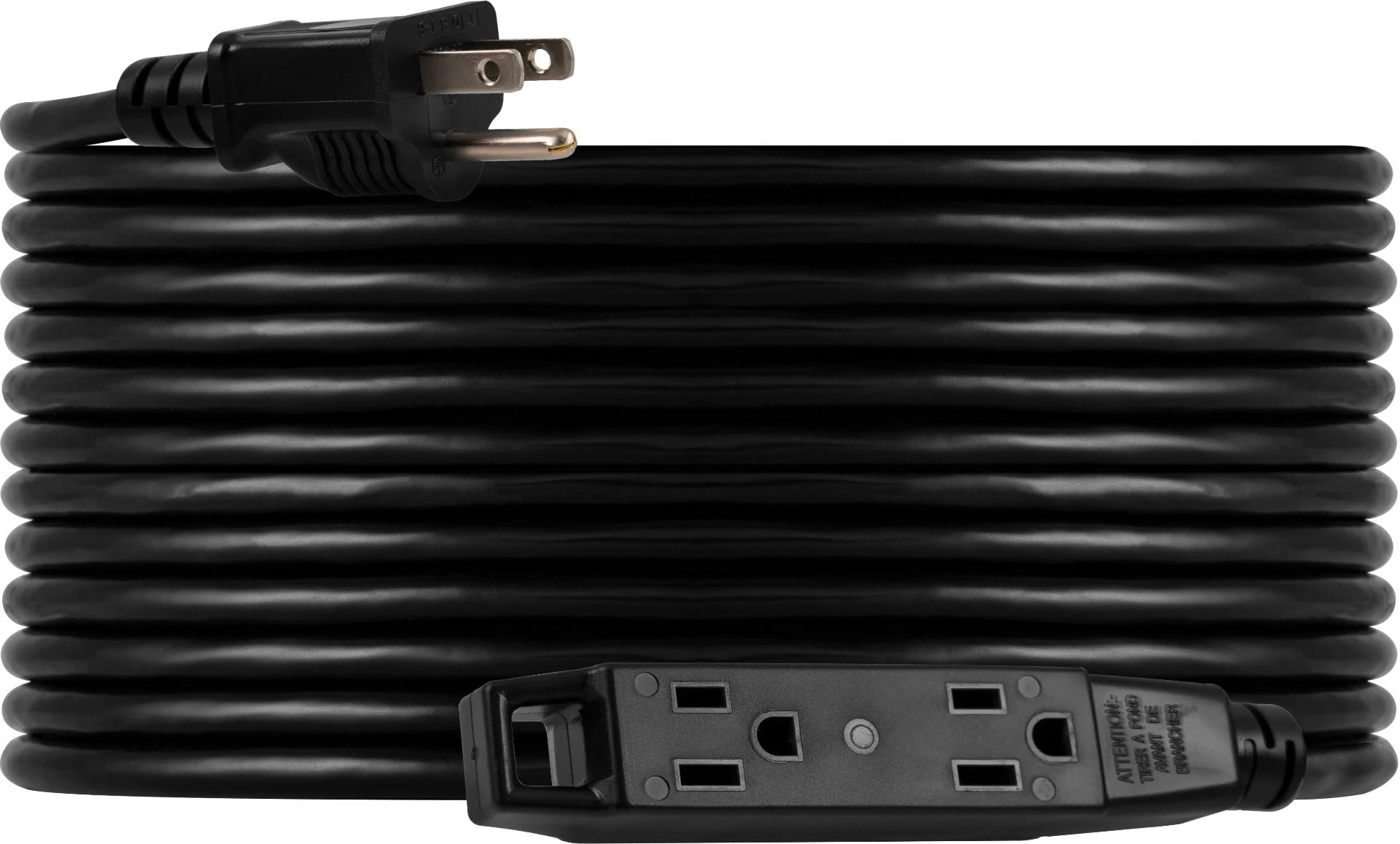 UltraPro 3-Outlet 50ft. Heavy Duty Indoor/Outdoor Extension Cord, Black - Image 2