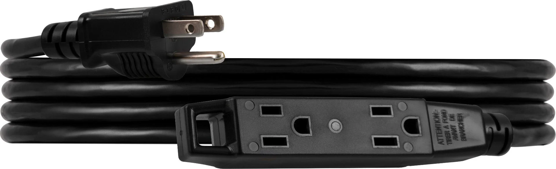 UltraPro 3-Outlet 9ft. Heavy Duty Indoor/Outdoor Extension Cord, Black - Image 2