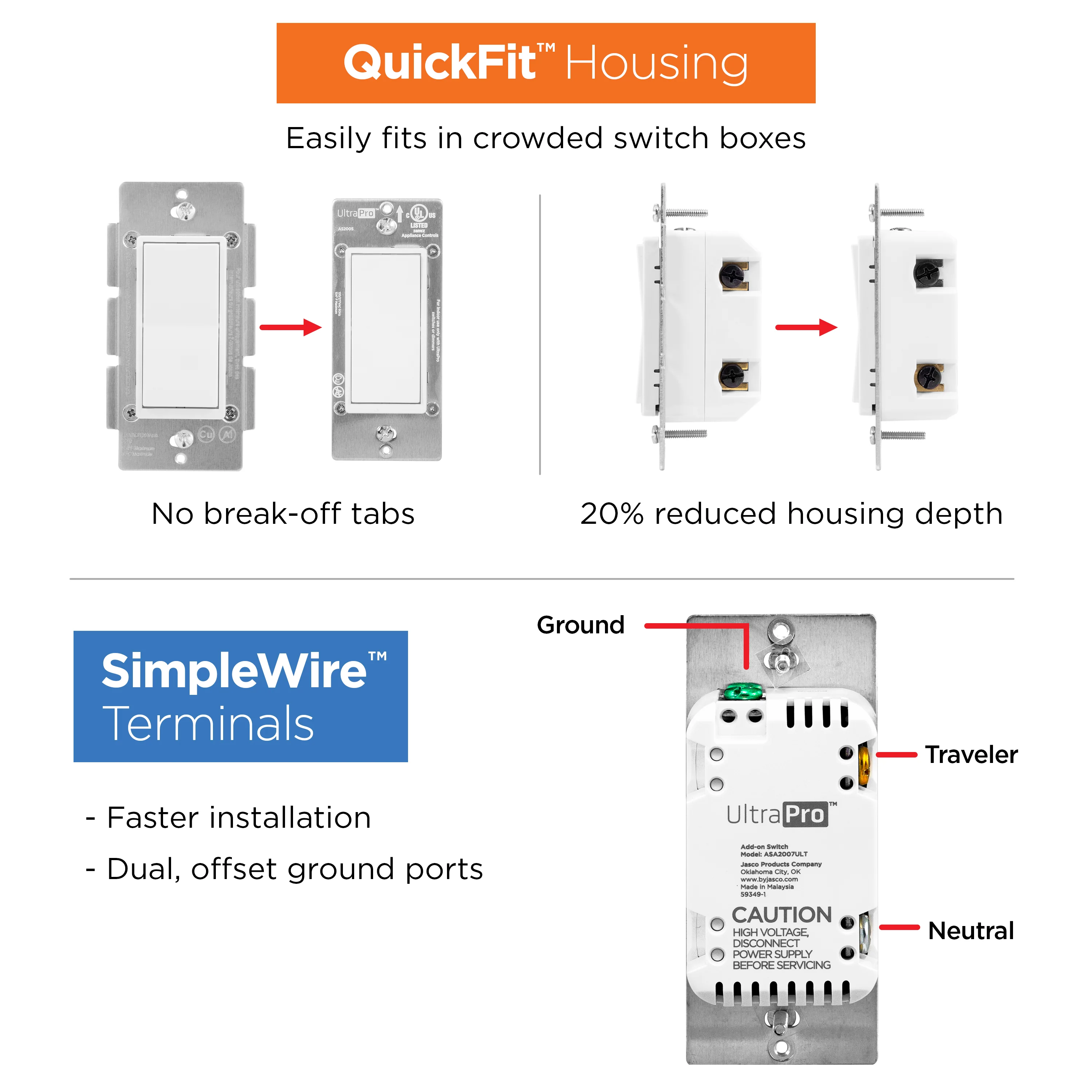 UltraPro Add-on Switch with QuickFit and SimpleWire - Image 2