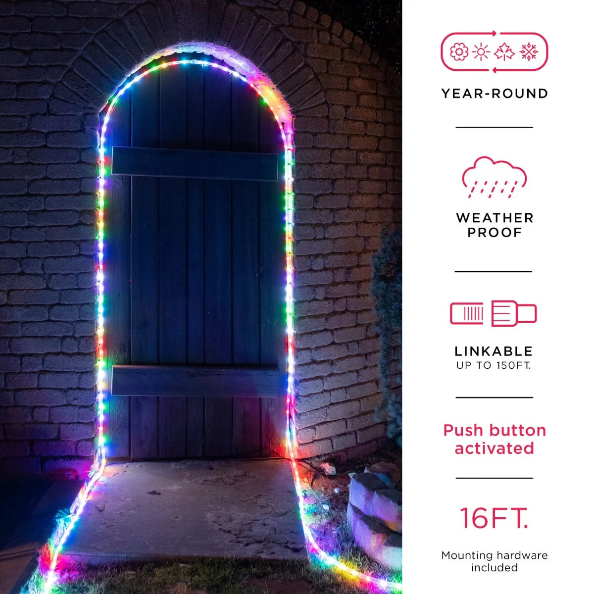 UltraPro Indoor/Outdoor LED Rope Light, 25ft., Color-Changing, Black - Image 3