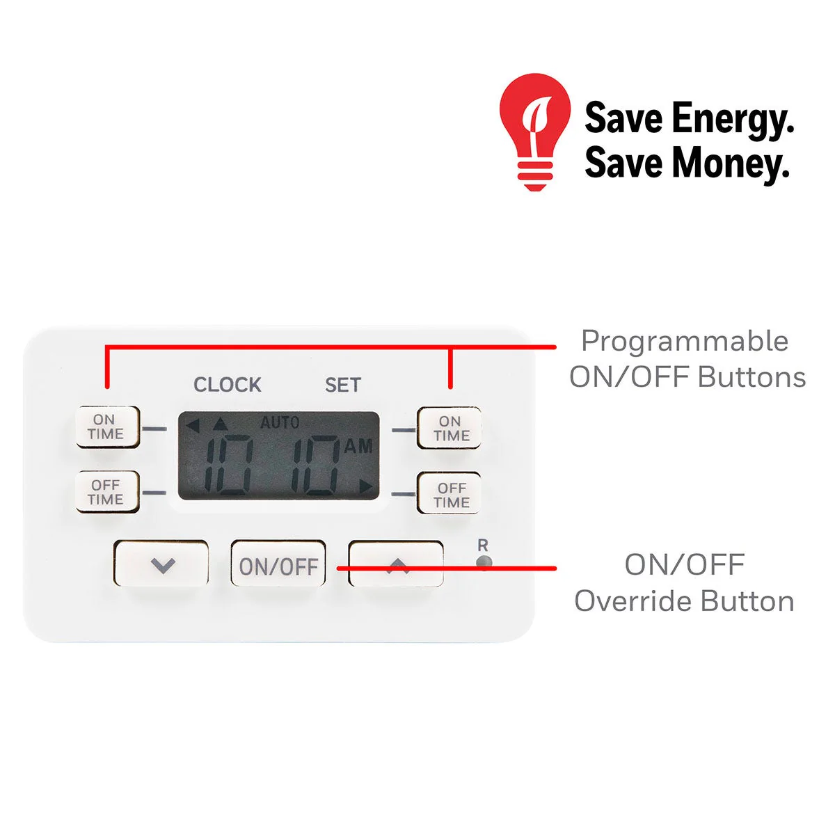 UltraPro Indoor Plug-In Single-Outlet Digital Timer, 2 pack, White - Image 3