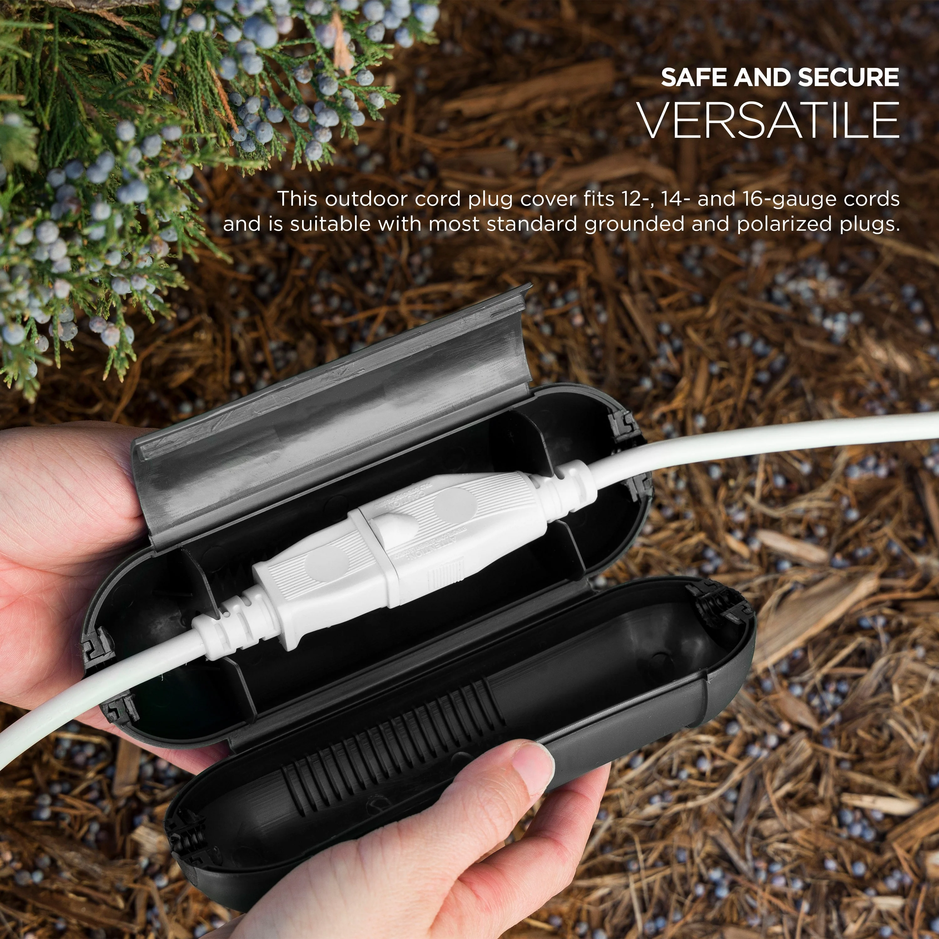 UltraPro Outdoor Cord Plug Cover, 2 Pack, Black - Image 4
