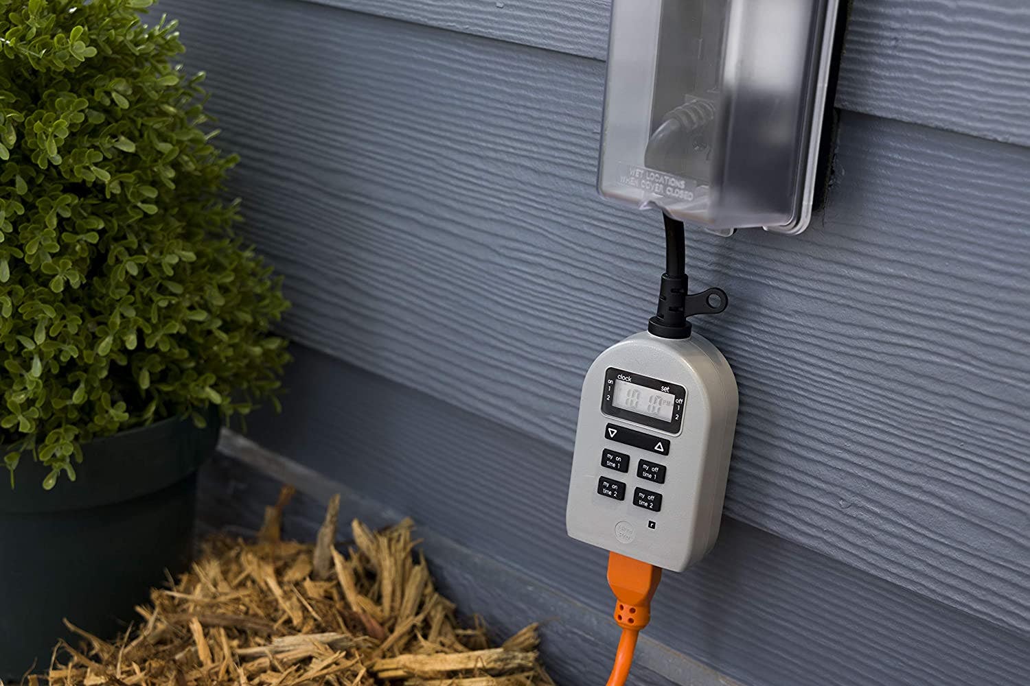 UltraPro Outdoor Plug-In 1-Outlet Digital Timer, Gray - Image 6