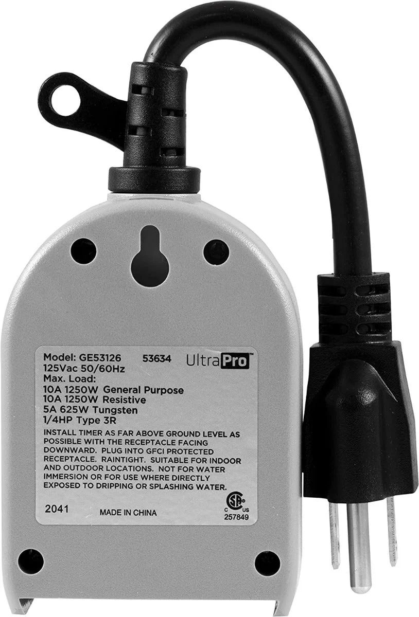 UltraPro Outdoor Plug-In 1-Outlet Light-Sensing Timer, Gray - Image 5