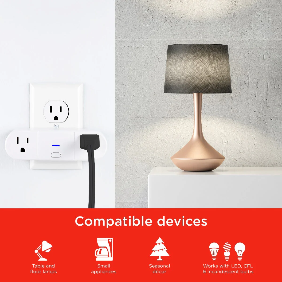 UltraPro Plug-In 2-Outlet WiFi Smart Switch, 2 Pack, White - Image 4