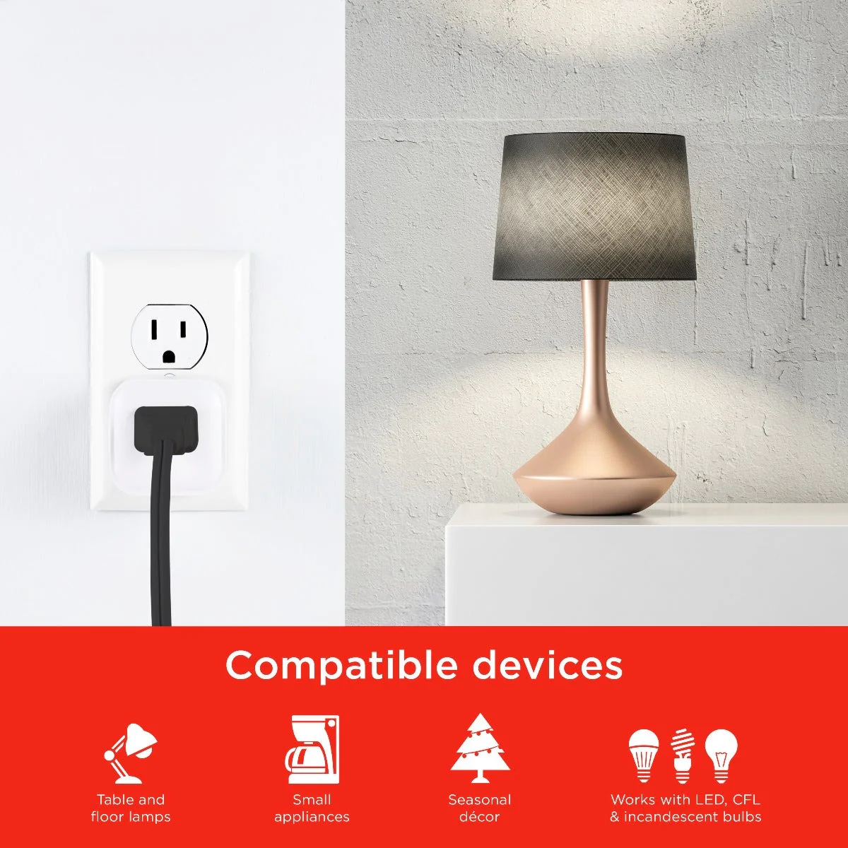 UltraPro Plug-In Mini WiFi Smart Switch, 4 Pack, White - Image 4