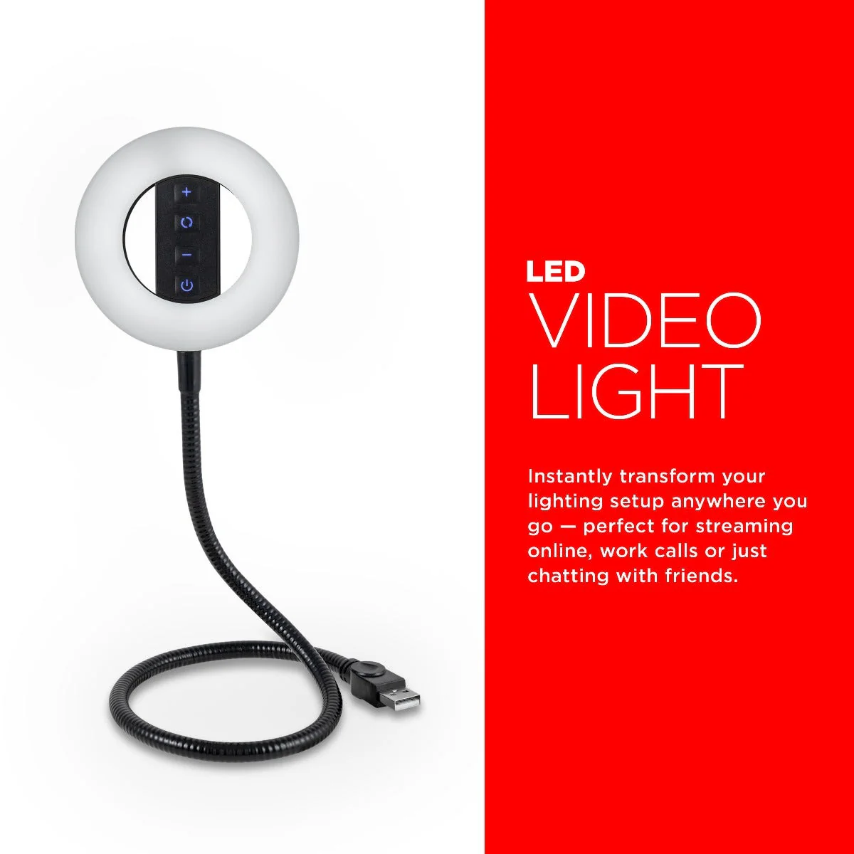 UltraPro USB LED Selfie Video Light, Black - Image 3