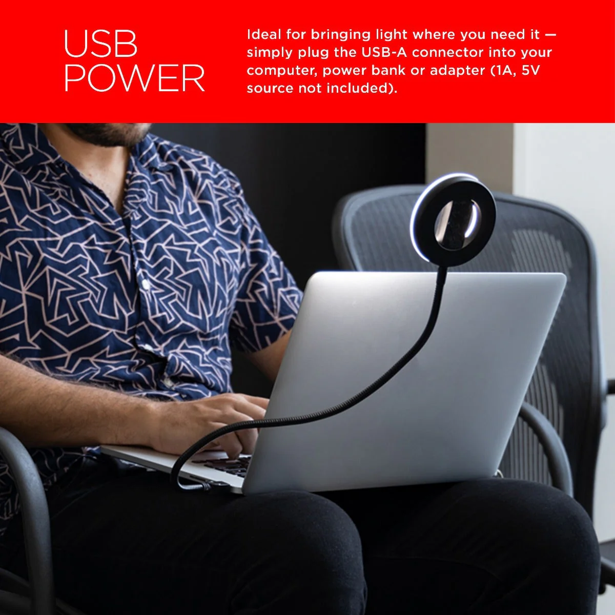 UltraPro USB LED Selfie Video Light, Black - Image 4
