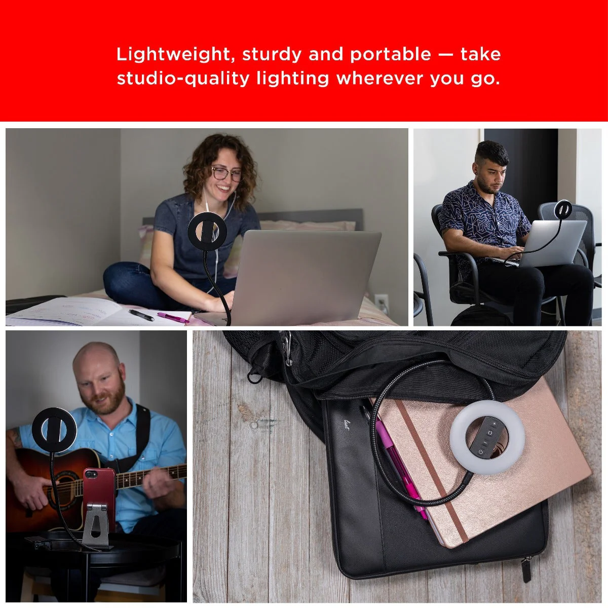UltraPro USB LED Selfie Video Light, Black - Image 7